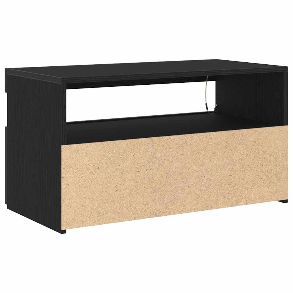 TV-kast 2 pcs Zwart Eiken 75 x 35 x 40 cm Bewerkt hout