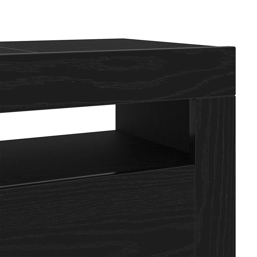 TV-kast Zwart Eiken 120 x 35 x 40 cm Bewerkt hout