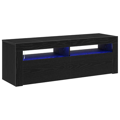 TV-kast Zwart Eiken 120 x 35 x 40 cm Bewerkt hout
