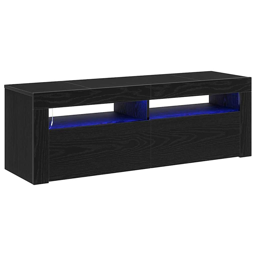 TV-kast Zwart Eiken 120 x 35 x 40 cm Bewerkt hout