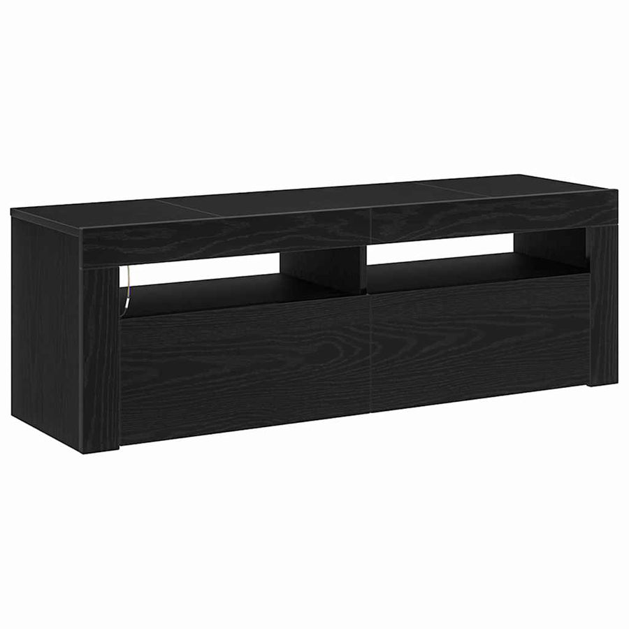 TV-kast Zwart Eiken 120 x 35 x 40 cm Bewerkt hout