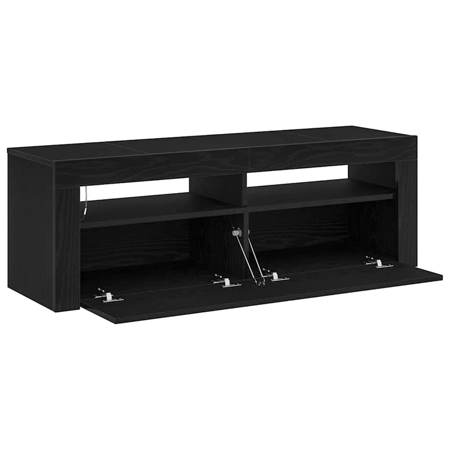 TV-kast Zwart Eiken 120 x 35 x 40 cm Bewerkt hout