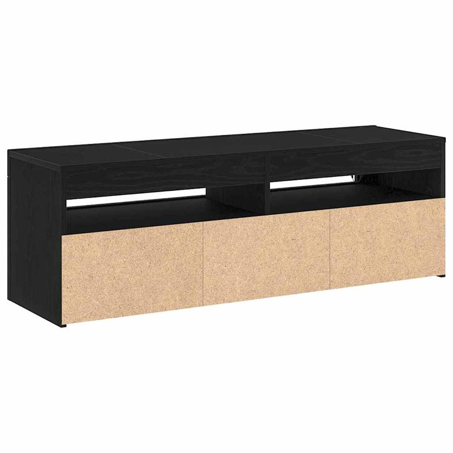 TV-kast Zwart Eiken 120 x 35 x 40 cm Bewerkt hout