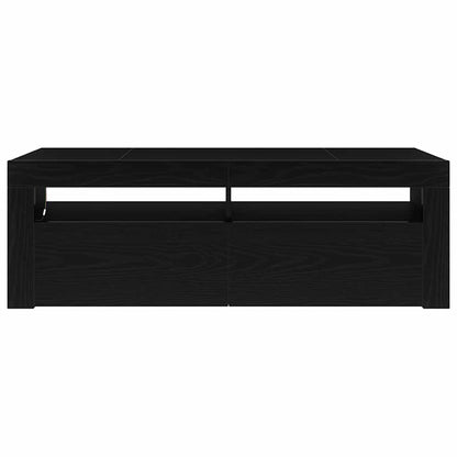 TV-kast Zwart Eiken 120 x 35 x 40 cm Bewerkt hout