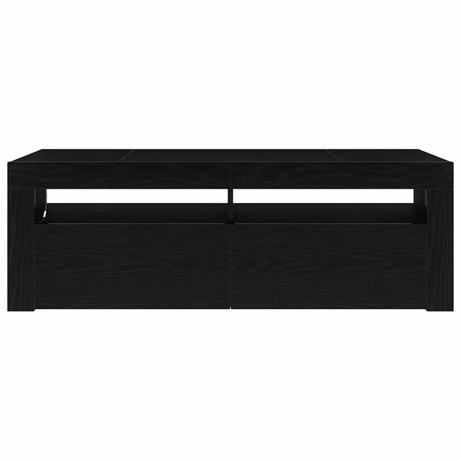 TV-kast Zwart Eiken 120 x 35 x 40 cm Bewerkt hout