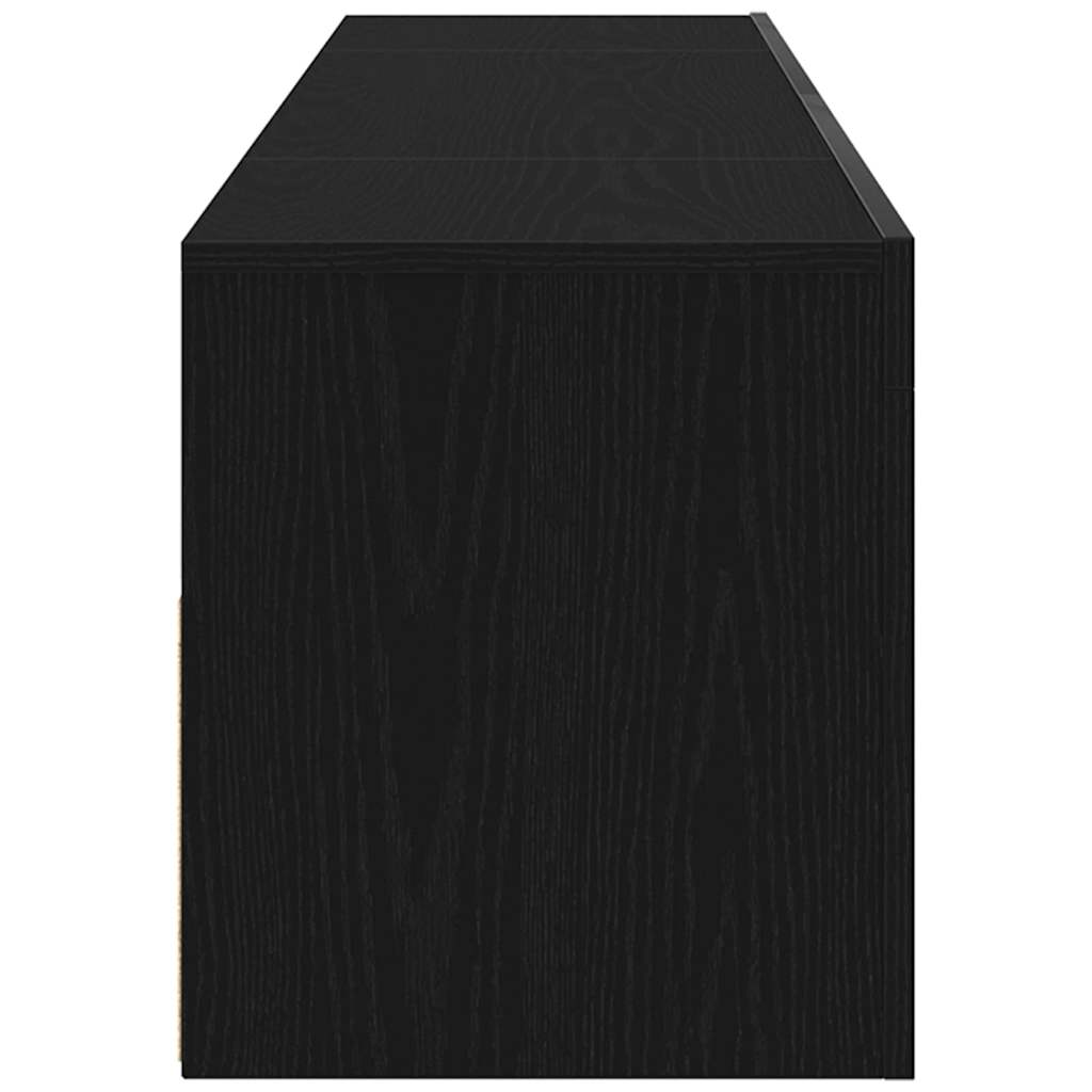 TV-kast Zwart Eiken 120 x 35 x 40 cm Bewerkt hout