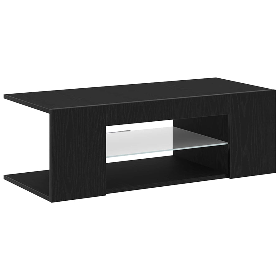 TV-kast met lade Zwart Eiken 90 x 39 x 30 cm Bewerkt hout