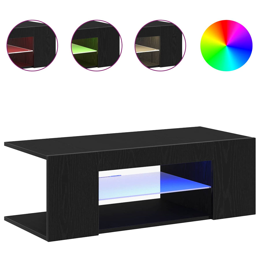 TV-kast met lade Zwart Eiken 90 x 39 x 30 cm Bewerkt hout