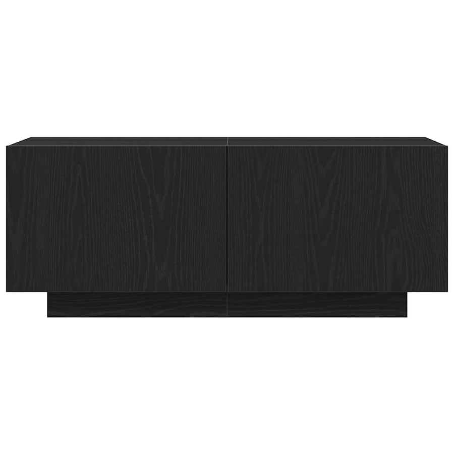TV-kast Zwart Eiken 100 x 35 x 40 cm Bewerkt hout