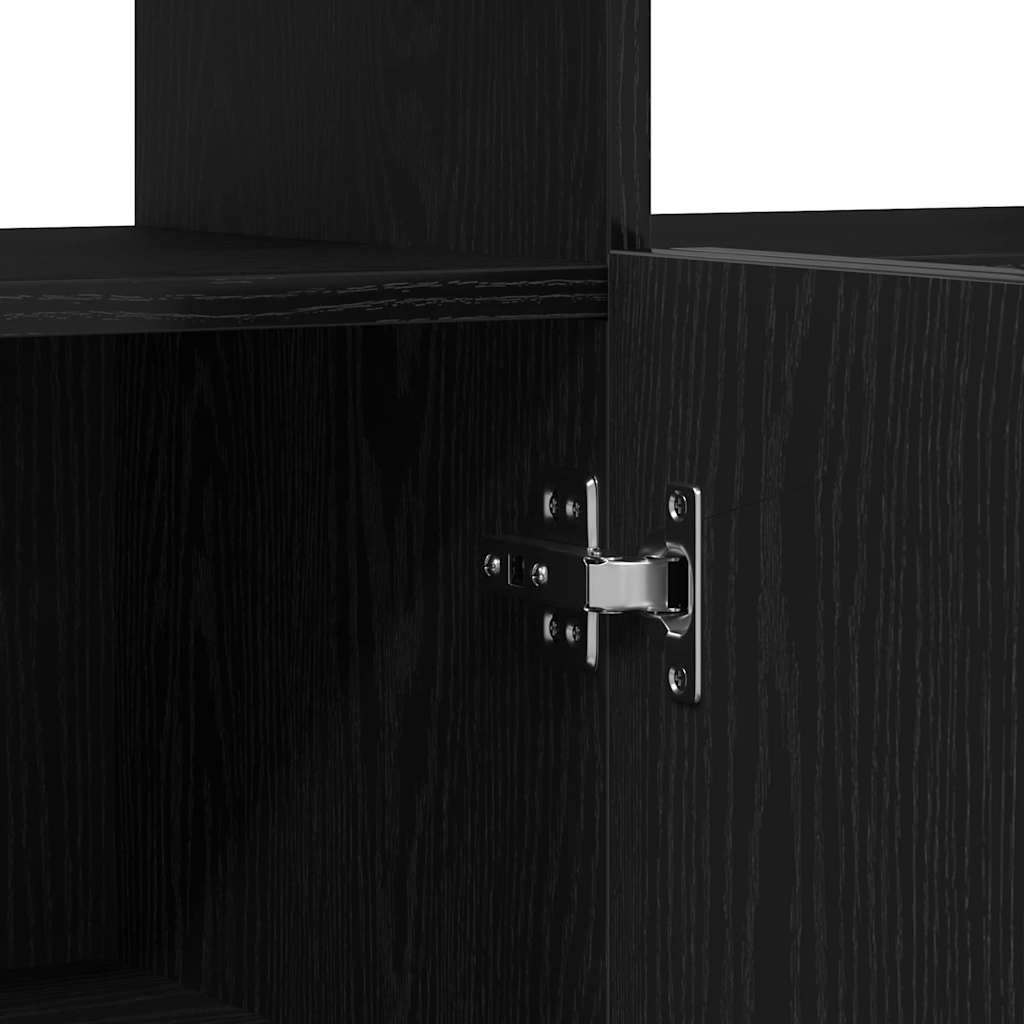 Sideboard Met Led-Lampjes - - - Bewerkt Hout Zwart eiken