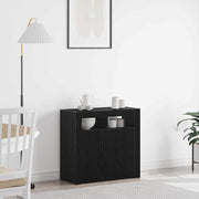 Dressoir zwart eiken 80x35x75 cm