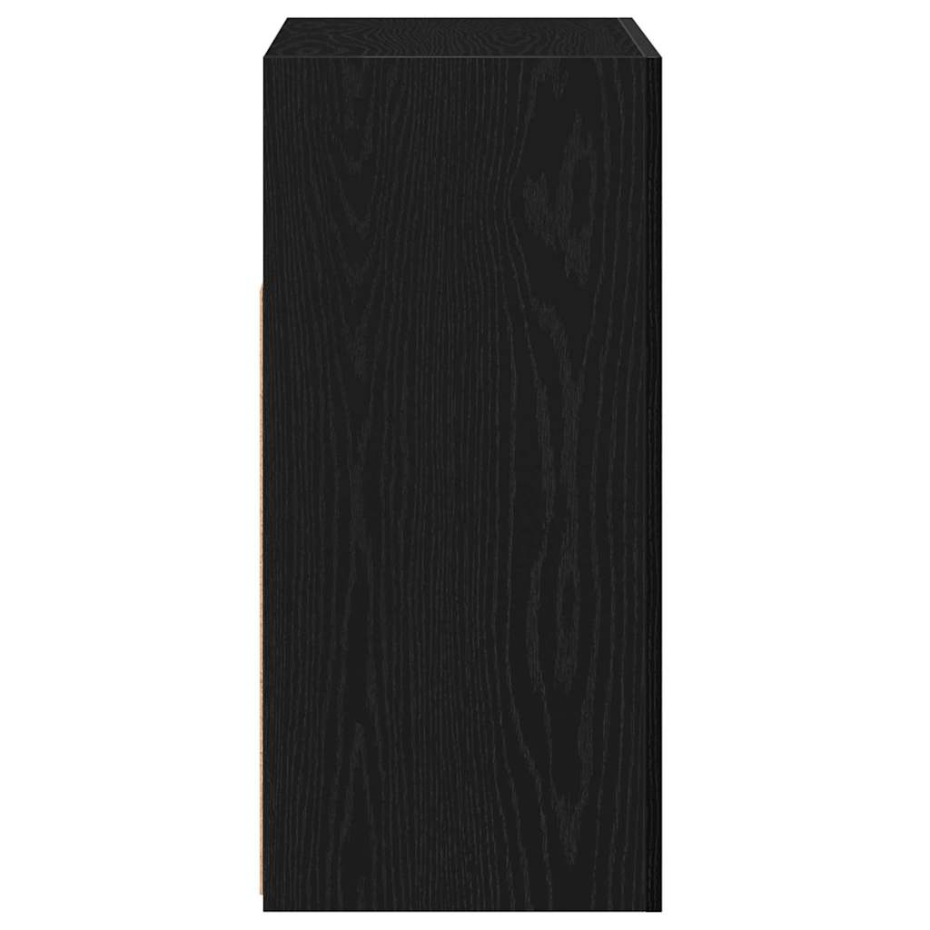 Sideboard Met Led-Lampjes - - - Bewerkt Hout Zwart eiken