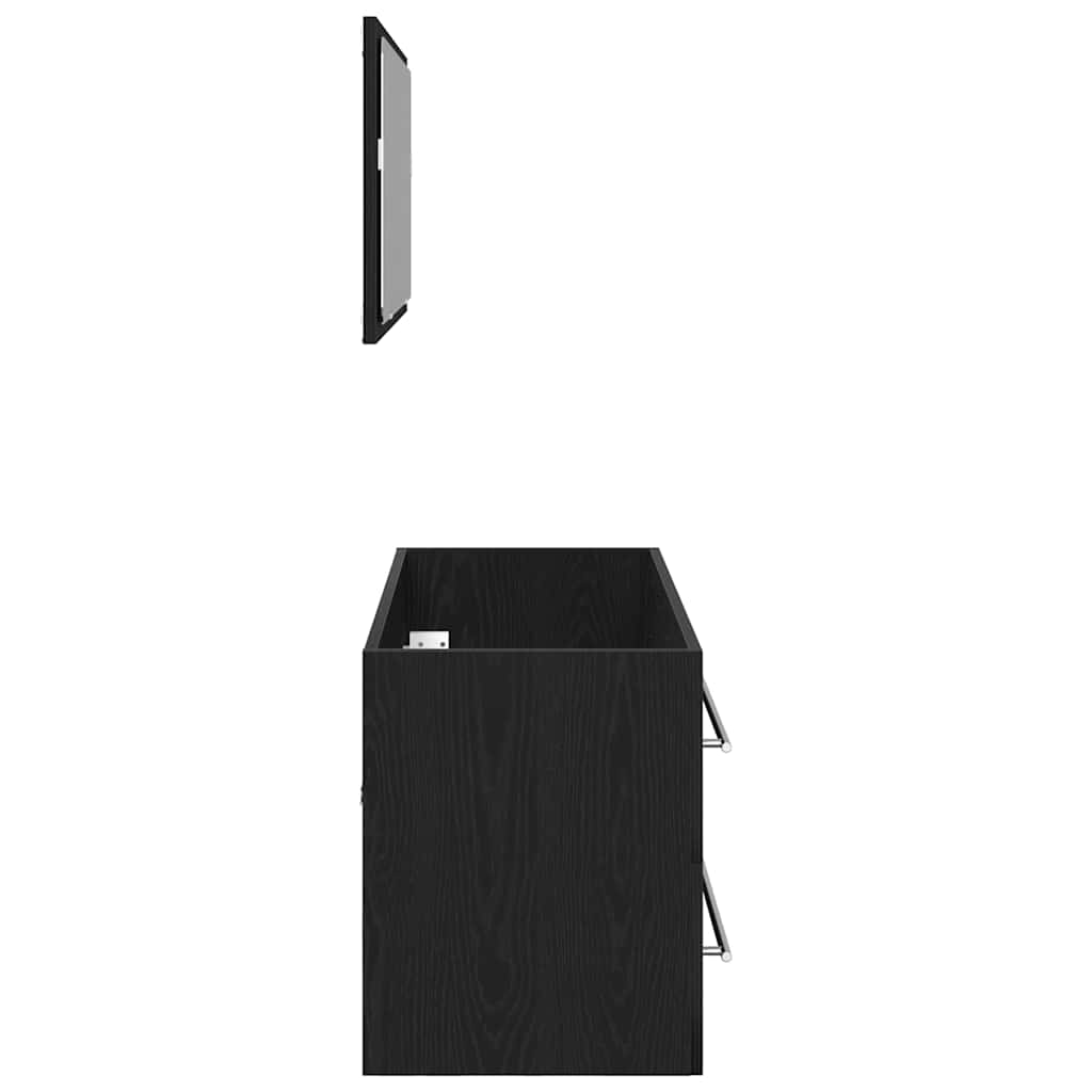 Wasbak Kast met lade Zwart Eiken 90 x 45 x 1.5 cm Bewerkt hout
