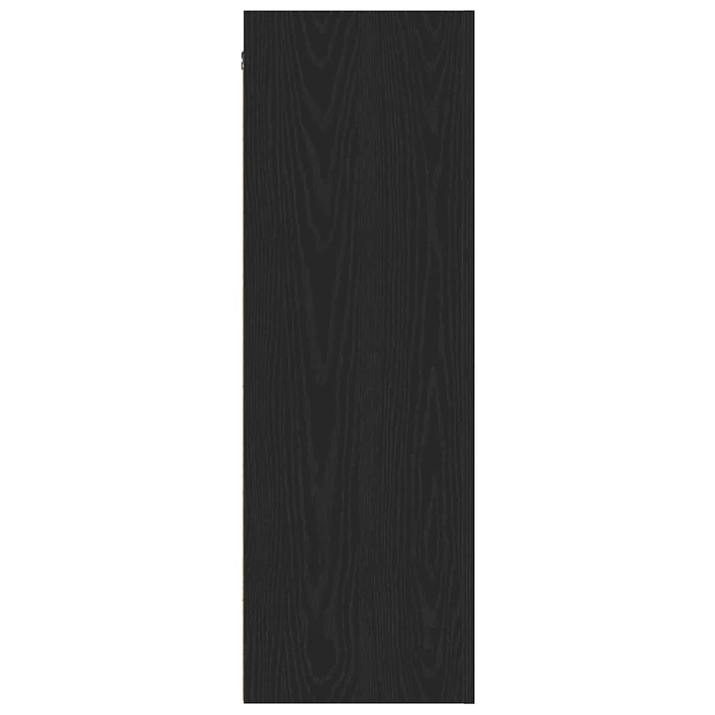 Wand TV Kast Zwart Eiken 30,5 x 30 x 90 cm Bewerkt hout