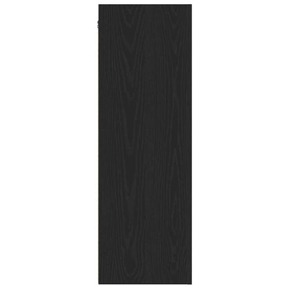 Wand TV Kast Zwart Eiken 30,5 x 30 x 90 cm Bewerkt hout