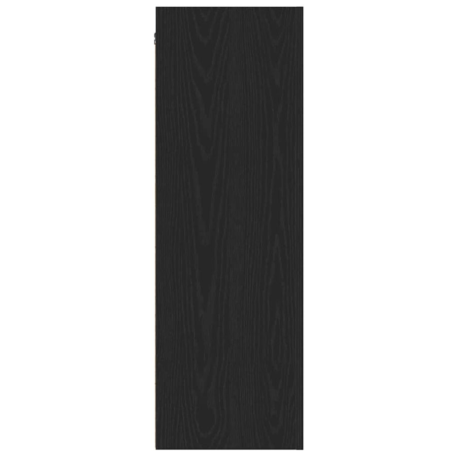 Wand TV Kast Zwart Eiken 30,5 x 30 x 90 cm Bewerkt hout