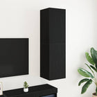 Wandkast zwart eiken 30,5x30x110 cm
