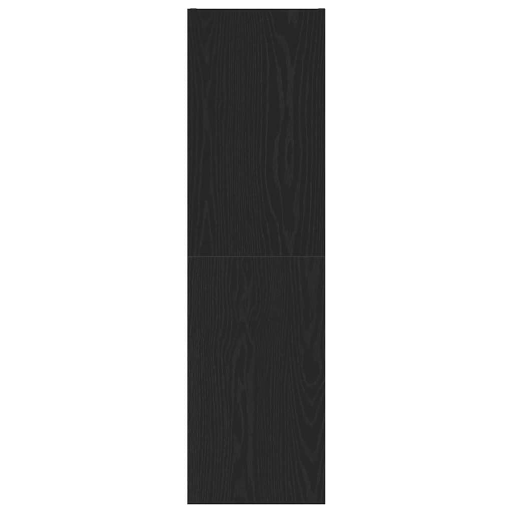 Wand TV Kast Zwart Eiken 30,5 x 30 x 110 cm Bewerkt hout