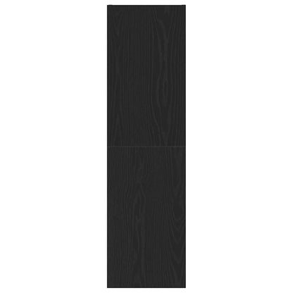 Wand TV Kast Zwart Eiken 30,5 x 30 x 110 cm Bewerkt hout