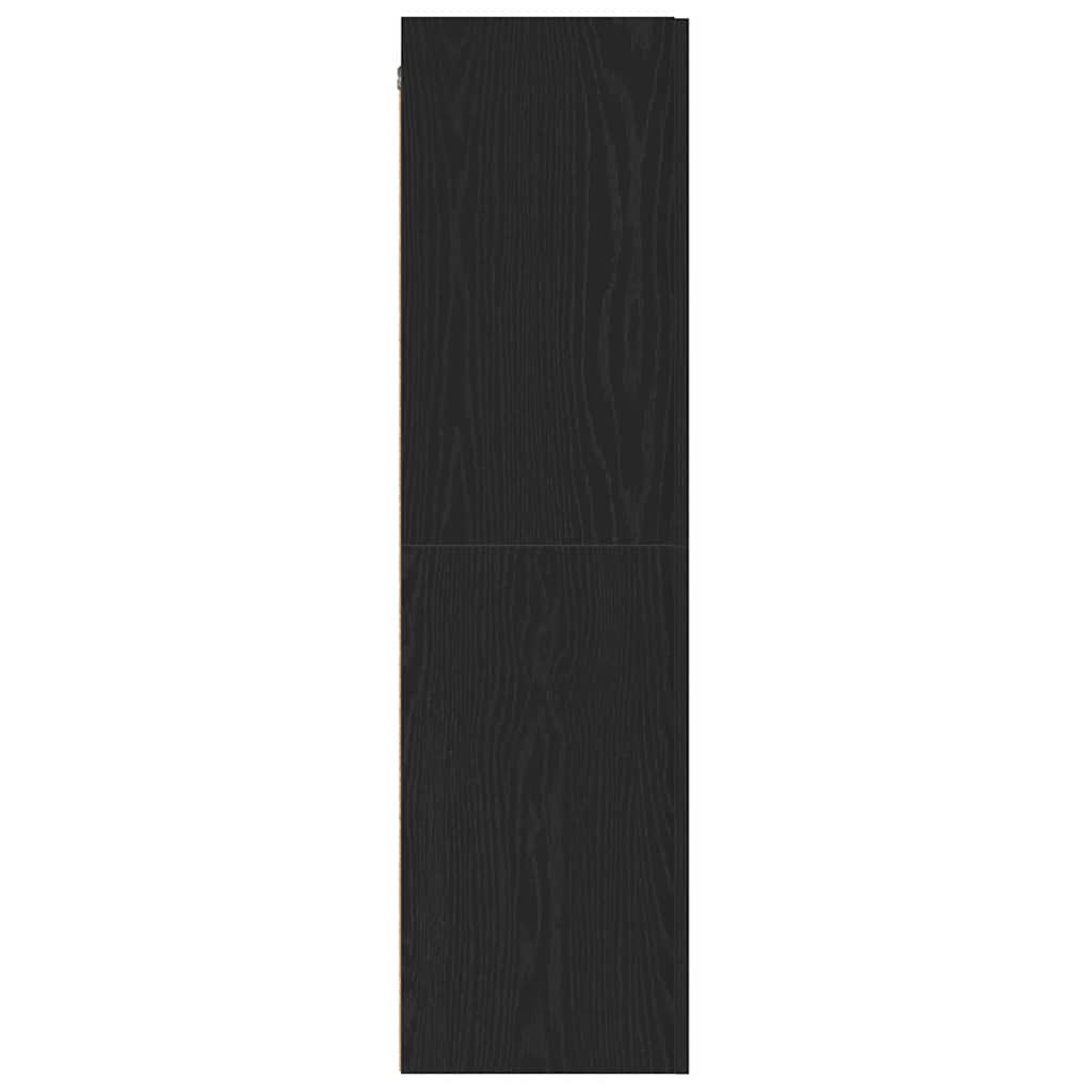Wand TV Kast Zwart Eiken 30,5 x 30 x 110 cm Bewerkt hout