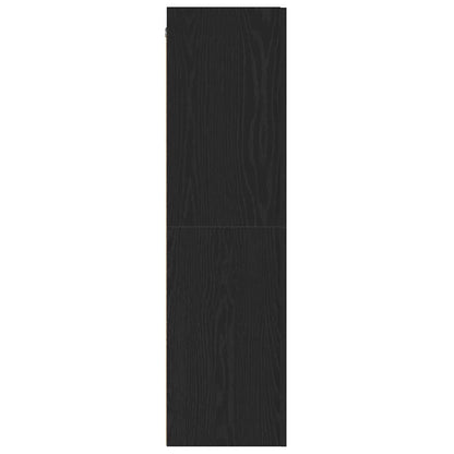 Wand TV Kast Zwart Eiken 30,5 x 30 x 110 cm Bewerkt hout