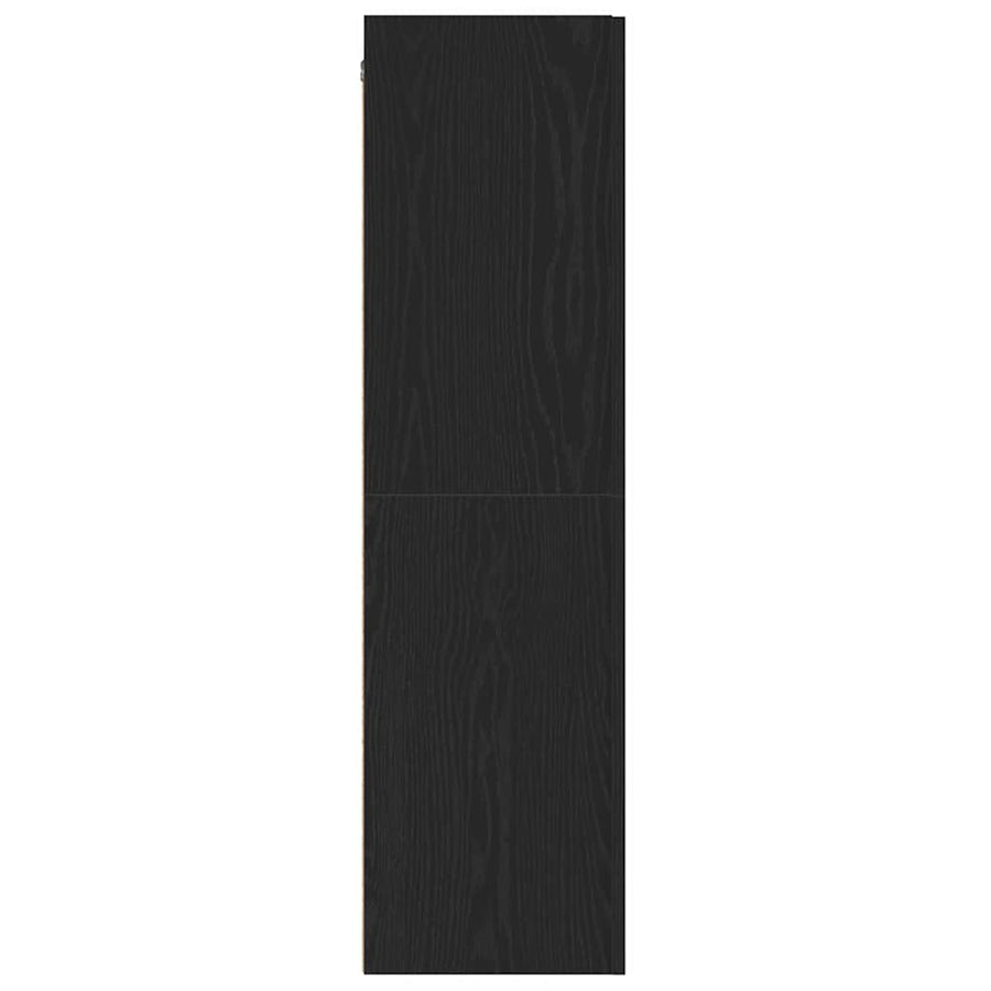 Wand TV Kast Zwart Eiken 30,5 x 30 x 110 cm Bewerkt hout