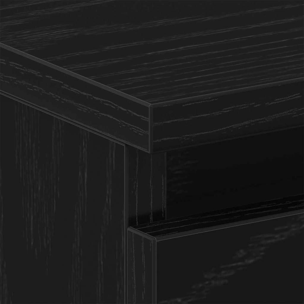 Nachtkastje 2 pcs Zwart Eiken 40 x 30 x 39 cm Bewerkt hout