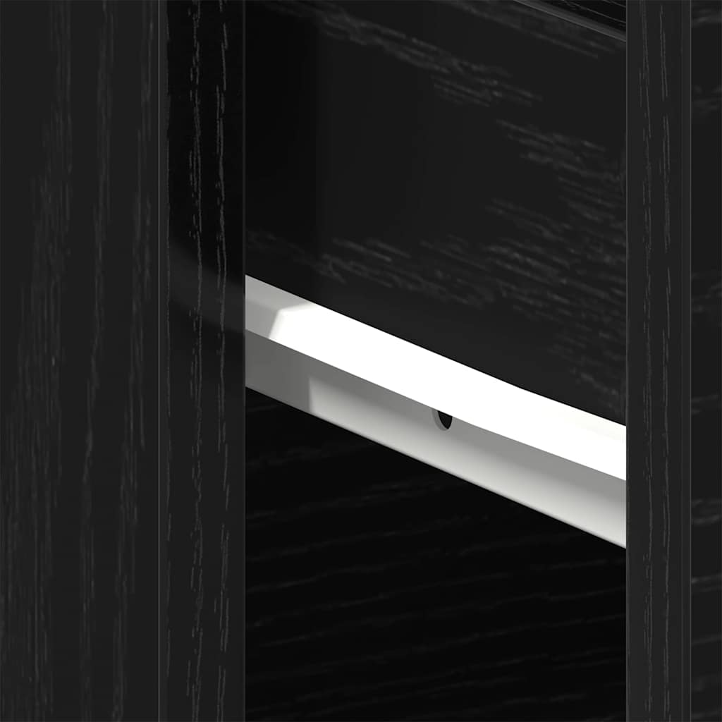 Nachtkastje 2 pcs Zwart Eiken 40 x 30 x 39 cm Bewerkt hout