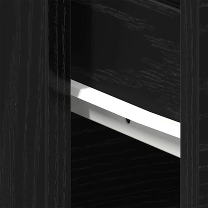 Nachtkastje 2 pcs Zwart Eiken 40 x 30 x 39 cm Bewerkt hout