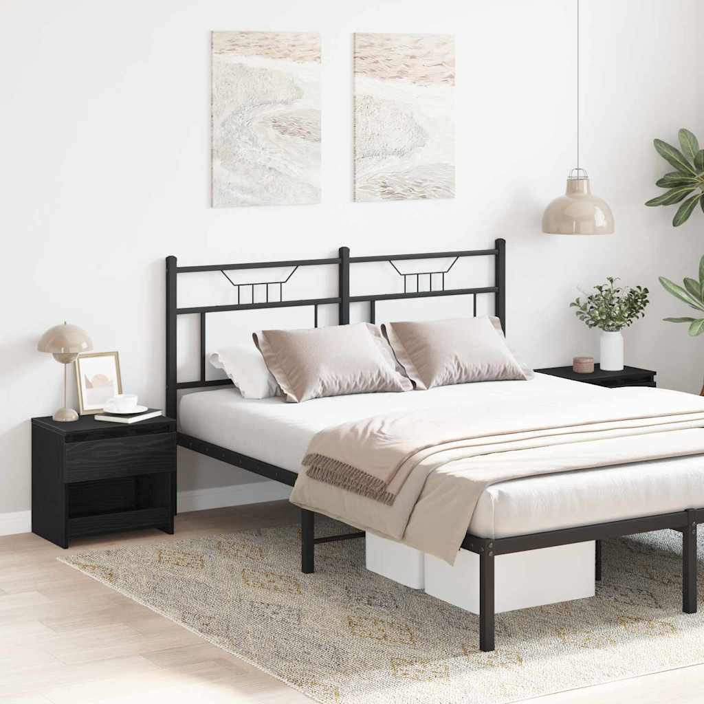 Nachtkastje 2 pcs Zwart Eiken 40 x 30 x 39 cm Bewerkt hout