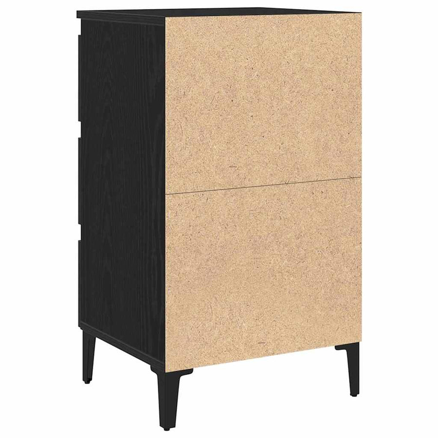 Nachtkastje Met Lade 40 X 35 X 69 Cm Bewerkt Hout Zwart eiken