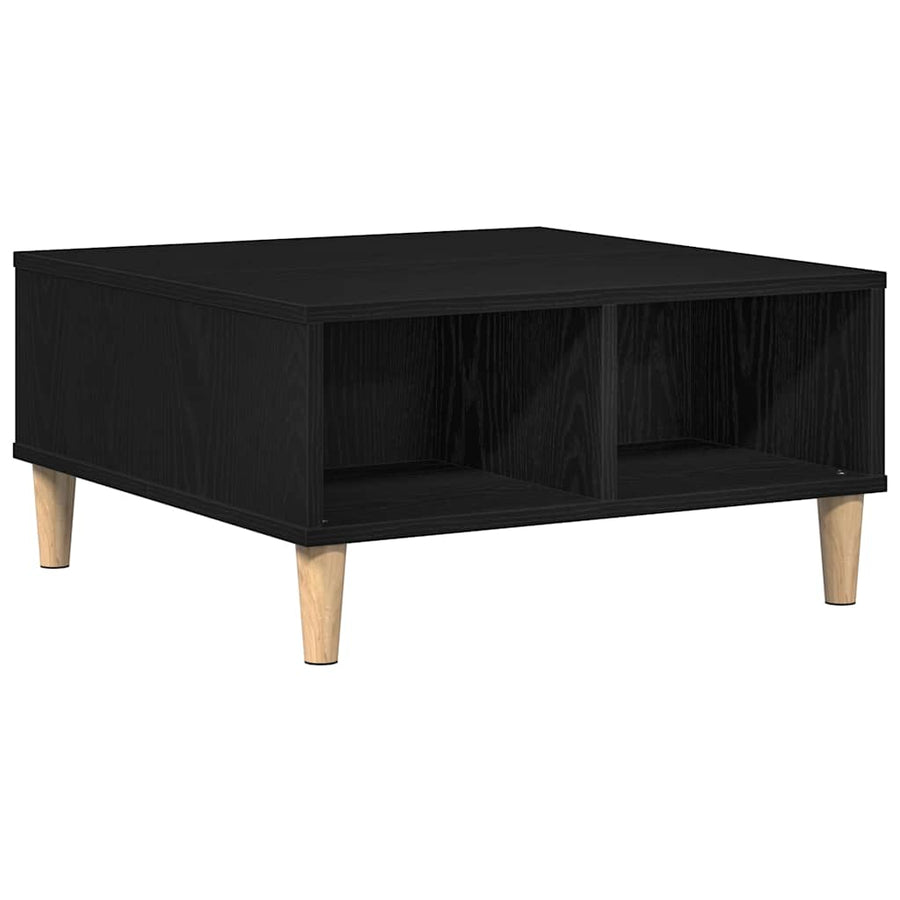 Salontafel Zwart Eiken 60 x 60 x 30 cm Bewerkt hout