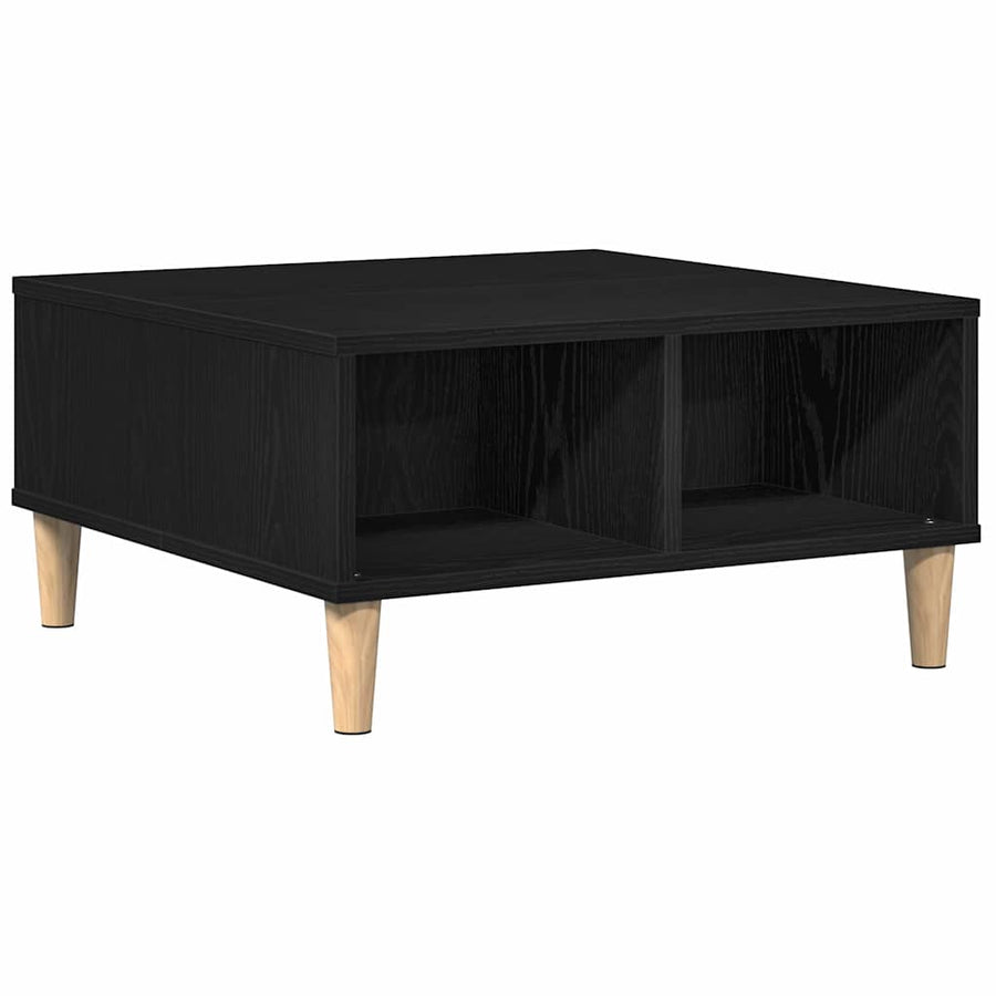 Salontafel Zwart Eiken 60 x 60 x 30 cm Bewerkt hout