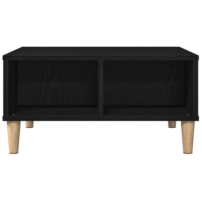 Salontafel Zwart Eiken 60 x 60 x 30 cm Bewerkt hout
