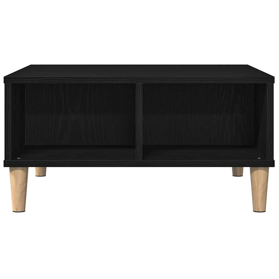 Salontafel Zwart Eiken 60 x 60 x 30 cm Bewerkt hout