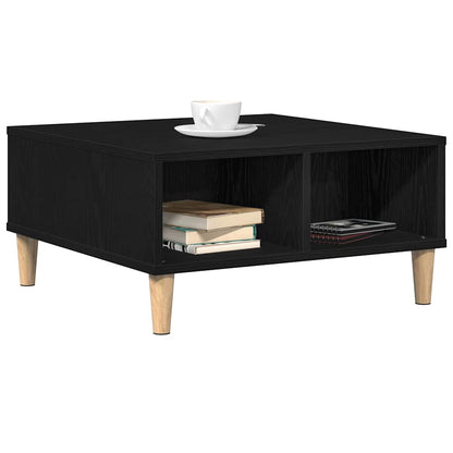 Salontafel Zwart Eiken 60 x 60 x 30 cm Bewerkt hout