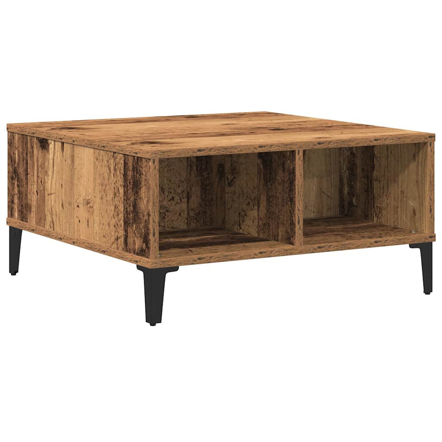 Salontafel 60X60X30 Cm Bewerkt Hout Kleurig Oud hout