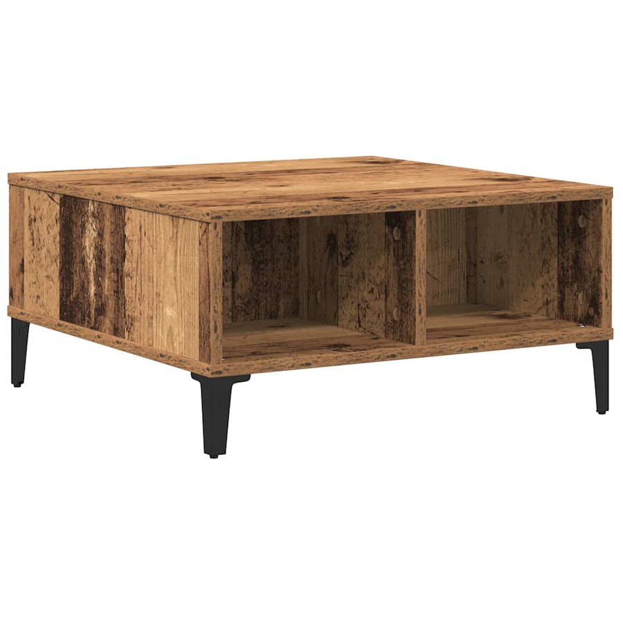 Salontafel 60X60X30 Cm Bewerkt Hout Kleurig Oud hout
