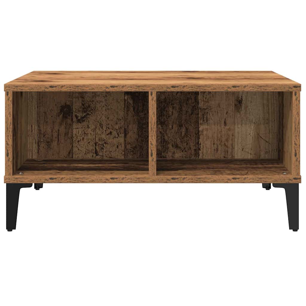 Salontafel 60X60X30 Cm Bewerkt Hout Kleurig Oud hout