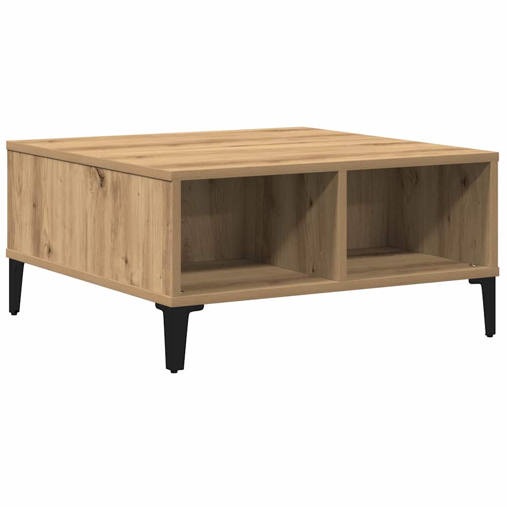 Salontafel 60X60X30 Cm Bewerkt Hout Artisanaal Eiken