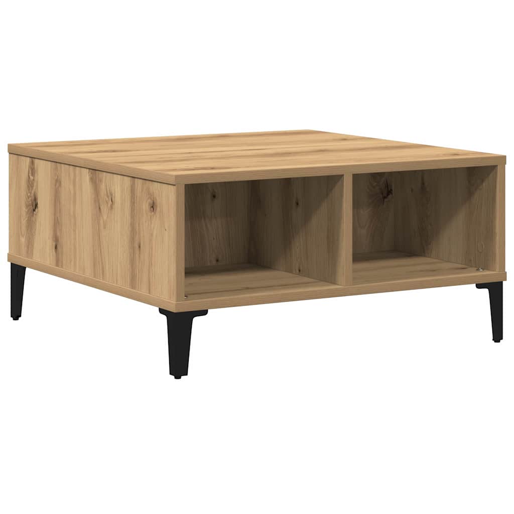 Salontafel 60X60X30 Cm Bewerkt Hout Artisanaal Eiken