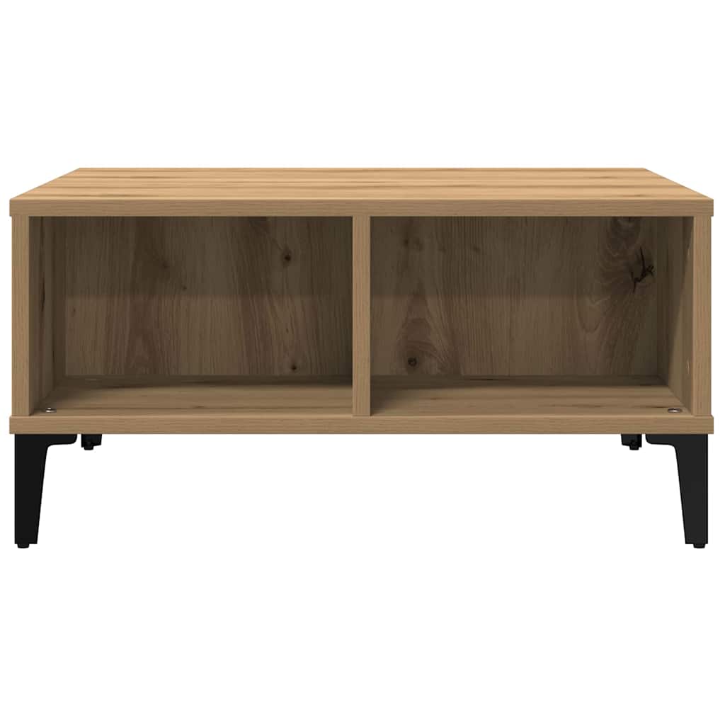Salontafel 60X60X30 Cm Bewerkt Hout Artisanaal Eiken