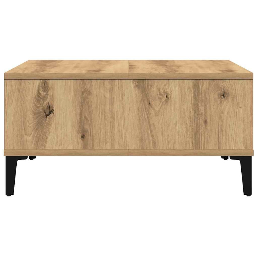 Salontafel 60X60X30 Cm Bewerkt Hout Artisanaal Eiken