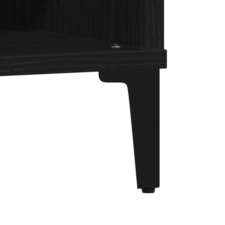 Salontafel 60X60X30 Cm Bewerkt Hout Kleurig Zwart eiken