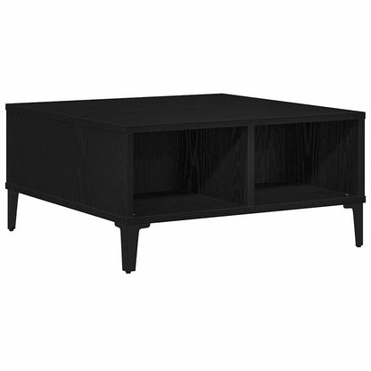 Salontafel 60X60X30 Cm Bewerkt Hout Kleurig Zwart eiken