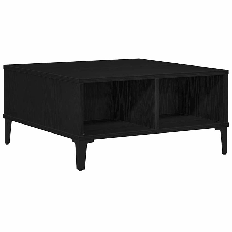 Salontafel 60X60X30 Cm Bewerkt Hout Kleurig Zwart eiken