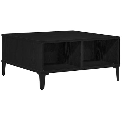 Salontafel 60X60X30 Cm Bewerkt Hout Kleurig Zwart eiken