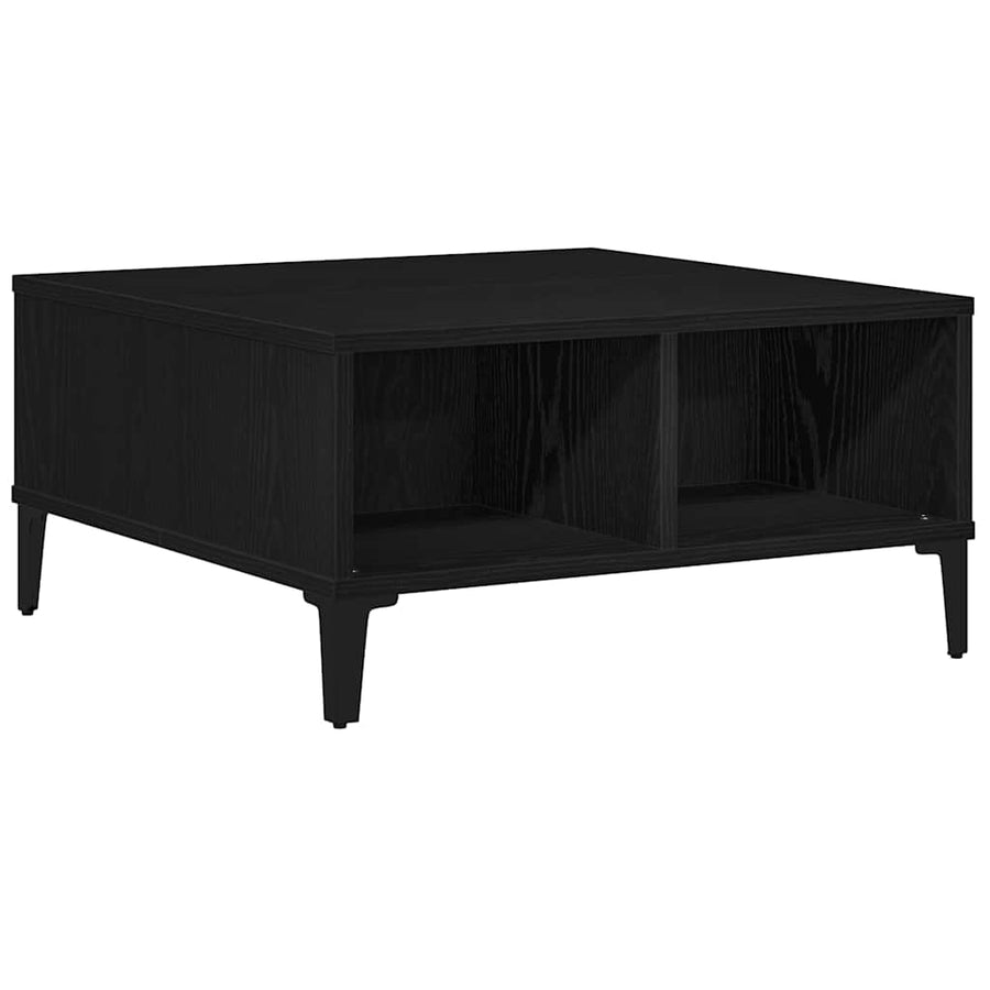 Salontafel 60X60X30 Cm Bewerkt Hout Kleurig Zwart eiken
