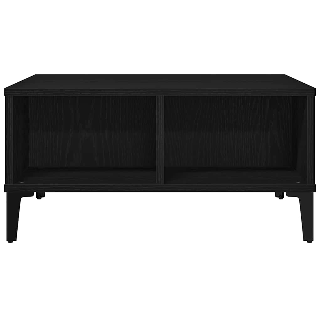 Salontafel 60X60X30 Cm Bewerkt Hout Kleurig Zwart eiken