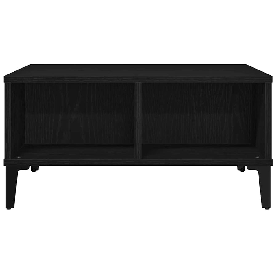 Salontafel 60X60X30 Cm Bewerkt Hout Kleurig Zwart eiken